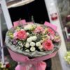 Сборный букет-микс с розовыми розами