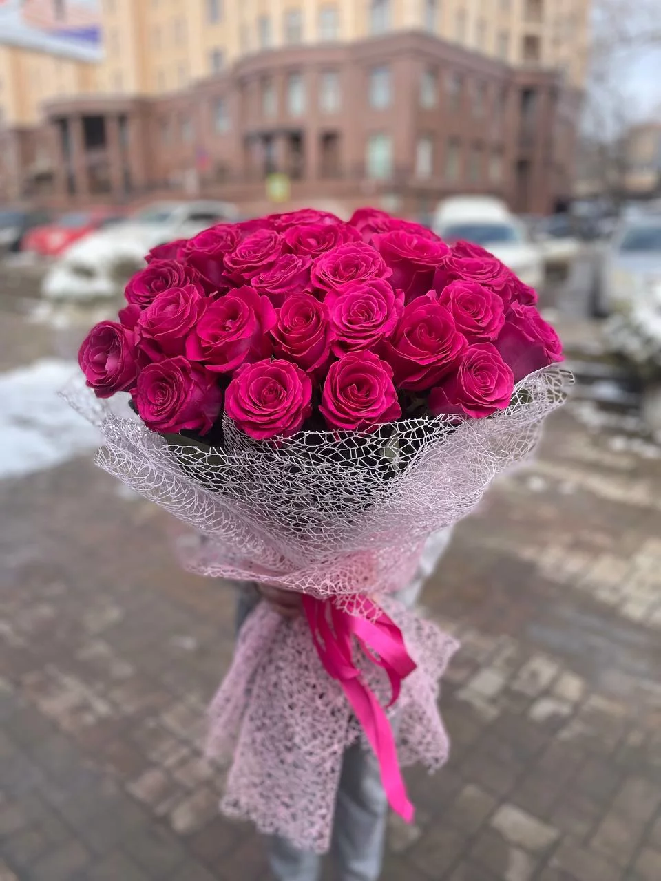 Монобукет из розовых роз