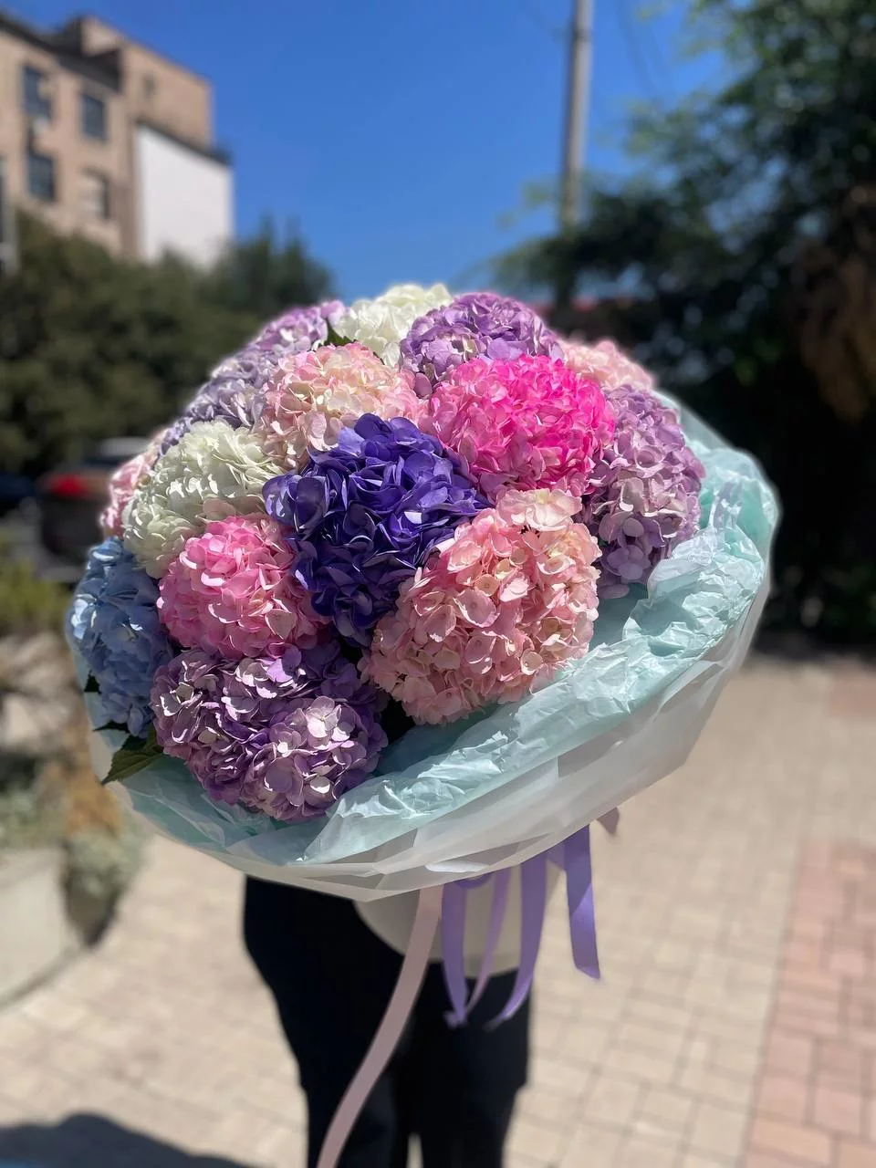 Букет гортензий микс